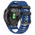 For Garmin Tactix 7 26mm Silicone Sports Two-Color Watch Band(Midnight Blue+White)
