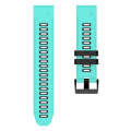 For Garmin Fenix 5X 26mm Silicone Sports Two-Color Watch Band(Mint Green+Blue)