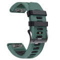 For Garmin Fenix 5X 26mm Silicone Sports Two-Color Watch Band(Amy Green+Black)