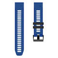 For Garmin Fenix 3 26mm Silicone Sports Two-Color Watch Band(Midnight Blue+White)