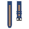 For Garmin Fenix 3 HR 26mm Silicone Sports Two-Color Watch Band(Midnight Blue+Orange)