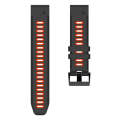 For Garmin Descent MK2 26mm Silicone Sports Two-Color Watch Band(Black+Red)