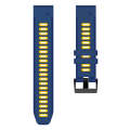 For Garmin Descent MK2i 26mm Silicone Sports Two-Color Watch Band(Midnight Blue+Yellow)