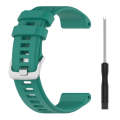 For Garmin Forerunner 955 22mm Solid Color Silicone Watch Band(Green)