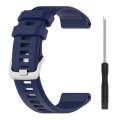 For Garmin Forerunner 955 22mm Solid Color Silicone Watch Band(Dark Blue)