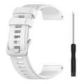 For Garmin Instinct 22mm Solid Color Silicone Watch Band(White)