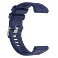 For Garmin Fenix 5 22mm Solid Color Silicone Watch Band(Dark Blue)
