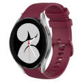 For Samsung Galaxy Watch4 40mm 20mm Plaid Solid Color Silicone Watch Band(Burgundy)