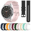 For Samsung Galaxy Watch4 Classic 46mm 20mm Plaid Solid Color Silicone Watch Band(White)