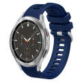 For Samsung Galaxy Watch4 Classic 46mm 20mm Twill Solid Color Silicone Watch Band(Midnight Blue)