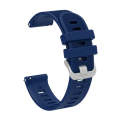 For Samsung Galaxy Watch Active 2 20mm Twill Solid Color Silicone Watch Band(Midnight Blue)