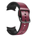 For Samsung Galaxy Watch 5 40mm Silicone Adhesive Leather Watch Band(Burgundy)
