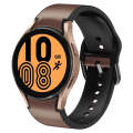 For Samsung Galaxy Watch 4 40mm Silicone Adhesive Leather Watch Band(Dark Brown)