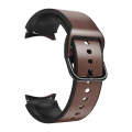 For Samsung Galaxy Watch 4 40mm Silicone Adhesive Leather Watch Band(Dark Brown)