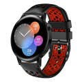 For Huawei Watch 3 22mm Two-Color Breathable Silicone Watch Band(Black+Red)
