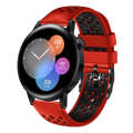 For Huawei Watch 3 22mm Two-Color Breathable Silicone Watch Band(Red+Black)