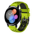 For Huawei Watch 3 22mm Two-Color Breathable Silicone Watch Band(Lime+Black)