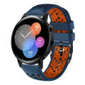 For Huawei Watch 3 22mm Two-Color Breathable Silicone Watch Band(Midnight Blue+Orange)
