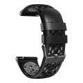 For Honor Watch GS Pro 22mm Two-Color Breathable Silicone Watch Band(Black+Grey)