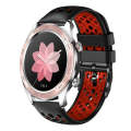 For Honor Watch Dream 22mm Two-Color Breathable Silicone Watch Band(Black+Red)