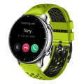 For Amazfit GTR 2 22mm Two-Color Breathable Silicone Watch Band(Lime+Black)