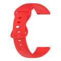 For Samsung Galaxy Watch 4 Classic 46mm 20mm Butterfly Buckle Solid Color Silicone Watch Band(Red)
