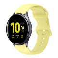 For Samsung Galaxy Watch Active 2 20mm Butterfly Buckle Solid Color Silicone Watch Band(Yellow)