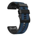 For Garmin Fenix 7X Solar 26mm Silicone Sports Two-Color Watch Band(Dark Blue+Black)