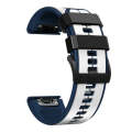 For Garmin Tactix 7 26mm Silicone Sports Two-Color Watch Band(White+Dark Blue)