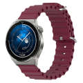 For Huawei Watch GT3 Pro 46mm 22mm Ocean Style Silicone Solid Color Watch Band(Wine Red)