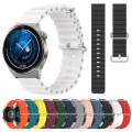 For Huawei Watch GT3 Pro 46mm 22mm Ocean Style Silicone Solid Color Watch Band(White)