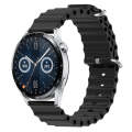 For Huawei Watch GT3 46mm 22mm Ocean Style Silicone Solid Color Watch Band(Black)