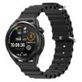 For Huawei Watch GT Runner 22mm Ocean Style Silicone Solid Color Watch Band(Black)