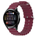 For Huawei Watch 3 22mm Ocean Style Silicone Solid Color Watch Band(Wine Red)