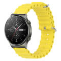 For Huawei GT2 Pro 22mm Ocean Style Silicone Solid Color Watch Band(Yellow)