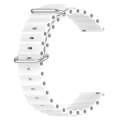 For Huawei GT2 46mm 22mm Ocean Style Silicone Solid Color Watch Band(White)