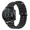 For Honor Magic Watch 2 46mm 22mm Ocean Style Silicone Solid Color Watch Band(Black)