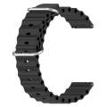 For Honor Magic Watch 2 46mm 22mm Ocean Style Silicone Solid Color Watch Band(Black)