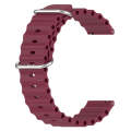 For Honor Magic Watch 2 46mm 22mm Ocean Style Silicone Solid Color Watch Band(Wine Red)