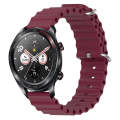 For Honor Watch Dream 22mm Ocean Style Silicone Solid Color Watch Band(Wine Red)