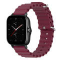 For Amazfit GTS 2E 20mm Ocean Style Silicone Solid Color Watch Band(Wine Red)