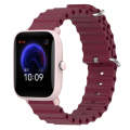 For Amazfit Pop Pro 20mm Ocean Style Silicone Solid Color Watch Band(Wine Red)