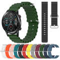 For Honor MagicWatch2 42mm 20mm Ocean Style Silicone Solid Color Watch Band(Black)