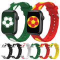 Football Style Metal Connector Silicone Watch Band For Apple Watch Series 9&8&7 41mm / SE 3&SE 2&...