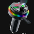 PDF16 Car Bluetooth 5.0 FM Transmitter Colorful Ambient Light Type C Dual USB Fast Charging Charger