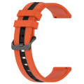 For Samsung Galaxy Watch 6 44mm 20mm Vertical Two-Color Silicone Watch Band(Orange+Black)