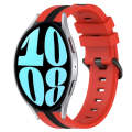 For Samsung Galaxy Watch 6 44mm 20mm Vertical Two-Color Silicone Watch Band(Red+Black)