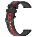 For Samsung Galaxy Watch 6 40mm 20mm Vertical Two-Color Silicone Watch Band(Black+Red)