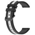 For Samsung Galaxy Watch 6 Classic 43mm 20mm Vertical Two-Color Silicone Watch Band(Black+White)