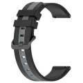 For Samsung Galaxy Watch 6 Classic 43mm 20mm Vertical Two-Color Silicone Watch Band(Black+Grey)